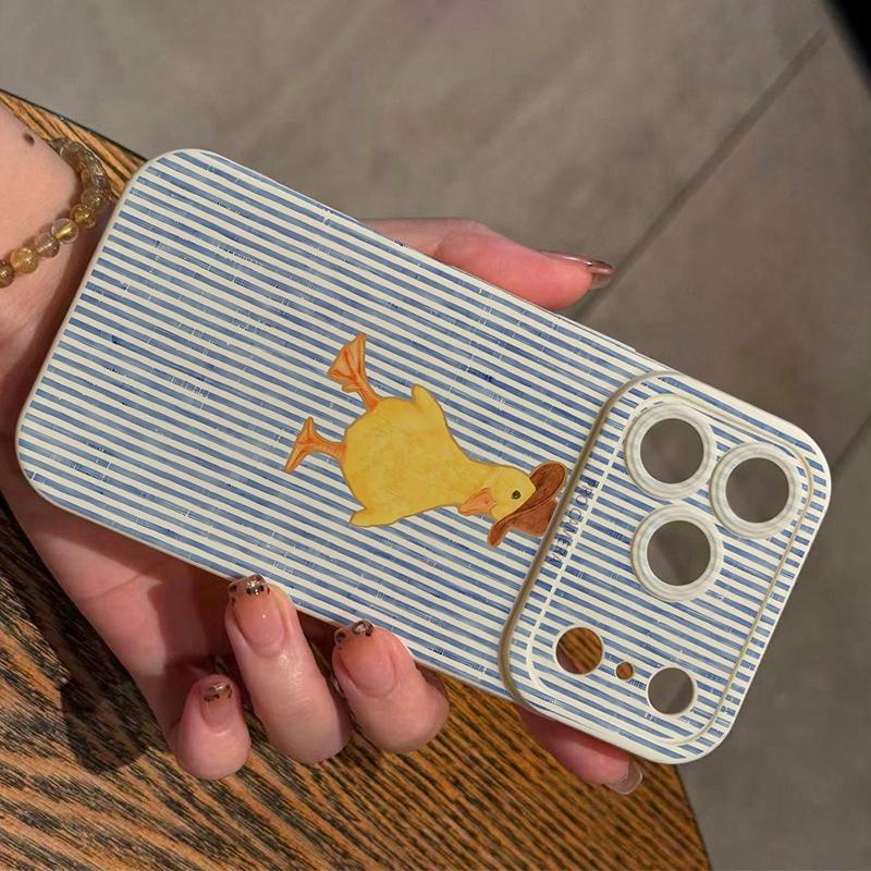 Phone Case For Xiaomi Redmi Note 14 Pro Plus 5G 14 13 12 12S 11 10 14C 13C 12C Line Stripes Duck Patterns Silicone Bumper Cover