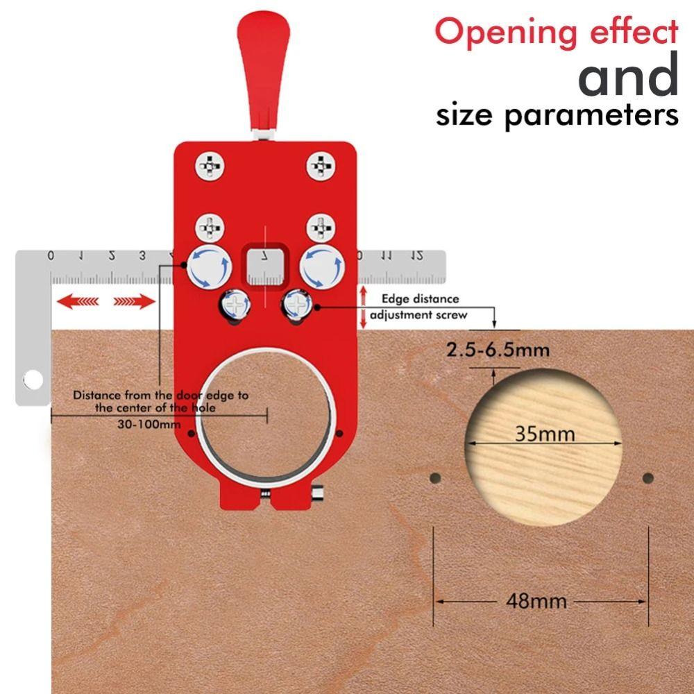 Fixture Ruler Hinge Drilling Jig Boring Hinge Hole Opener Template Furniture Installation