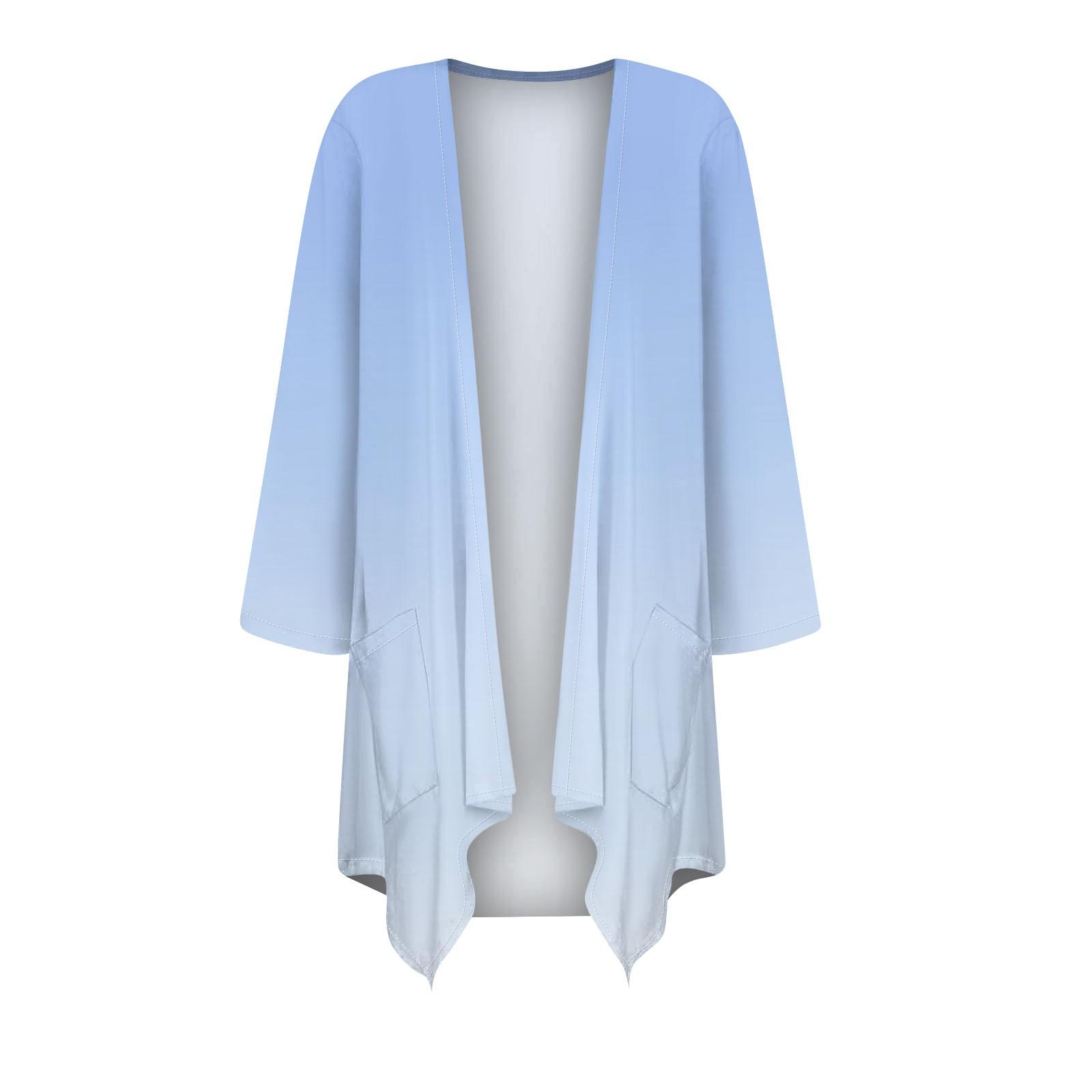 Женский кардиган неправильной формы с градиентным принтом и рукавами три четверти — фото 4