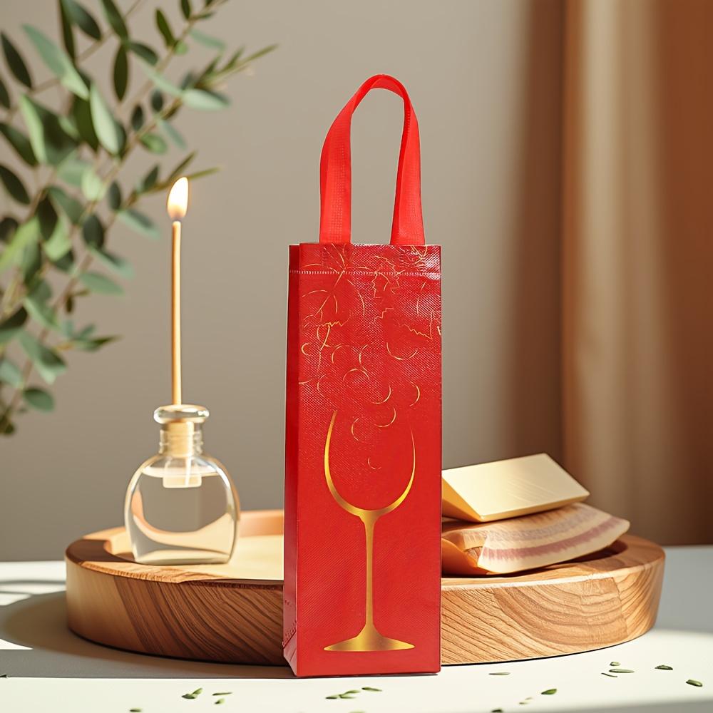12pcs Set of Stylish Non-Woven Wine Bags, Gift Packaging Bags, Party Favor Bags, Material, Durable and Sturdy. Cup Design