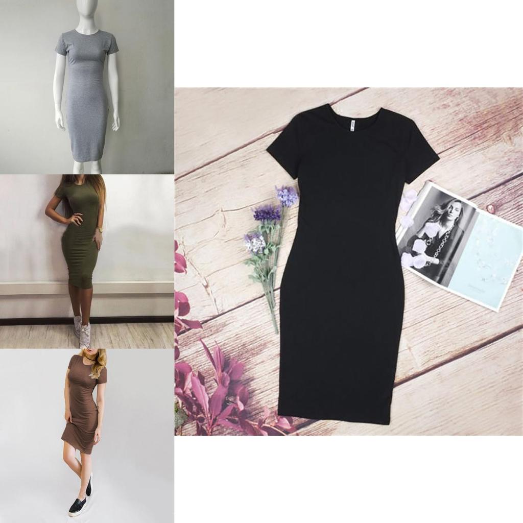 Elegant Womens Short Sleeve Bodycon Pencil Dress For Summer Casual Plus Sizes