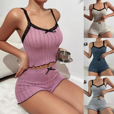 Sommer Neue Sexy Sling Pyjamas Home Wear Anzug Europa und Die Vereinigten Staaten Wind Weibliche Gefühl Spitze Rand Sling Shorts hause Tragen