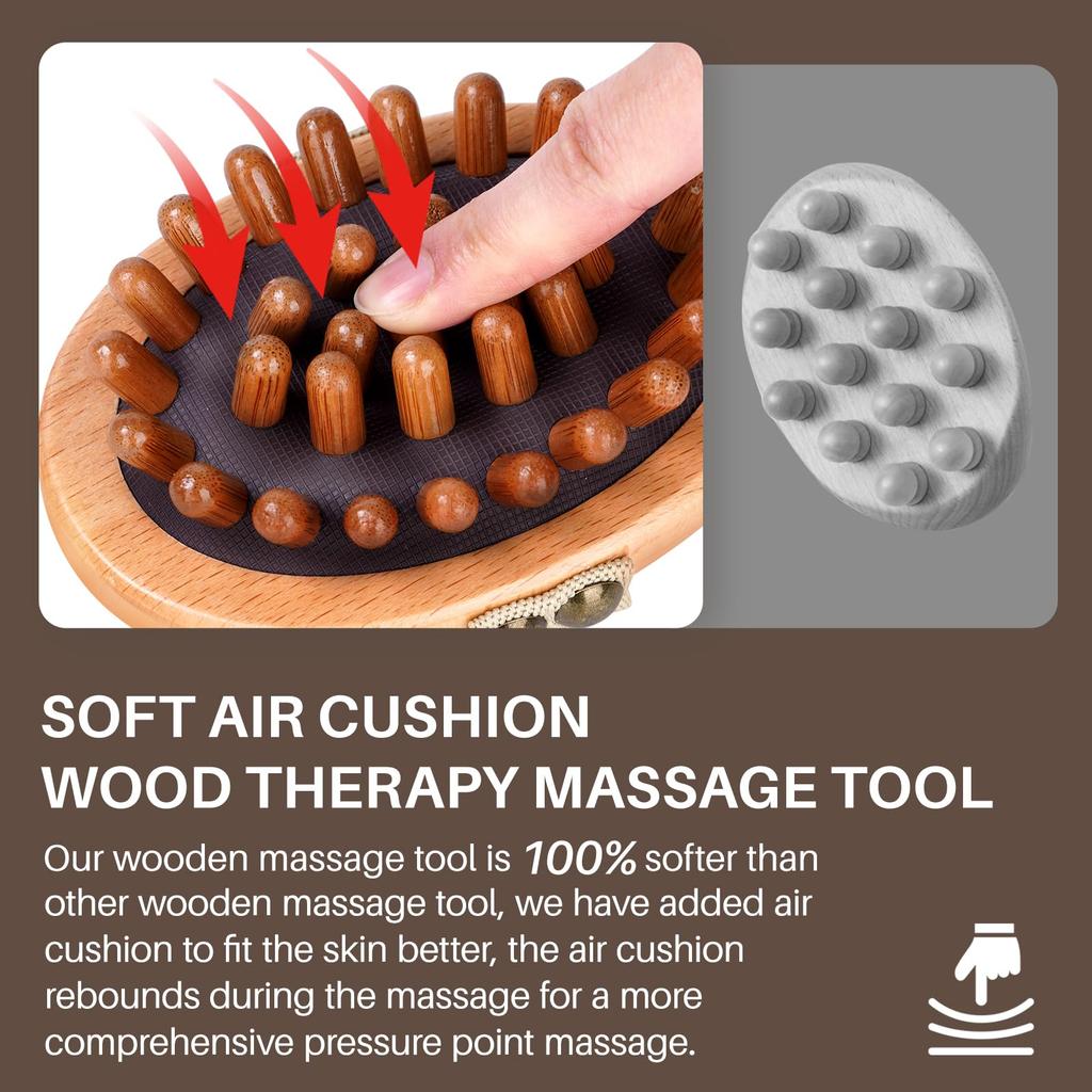 Wood Therapy Massage Tools for Belly Fat,Wooden Meridian Massage Body Brush for Cellulite Remover, Cellulite Lymphatic Drainage Massager for Body