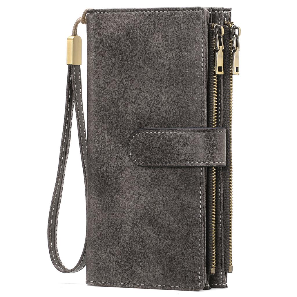 New women's long wallet retro three-fold mobile phone bag
