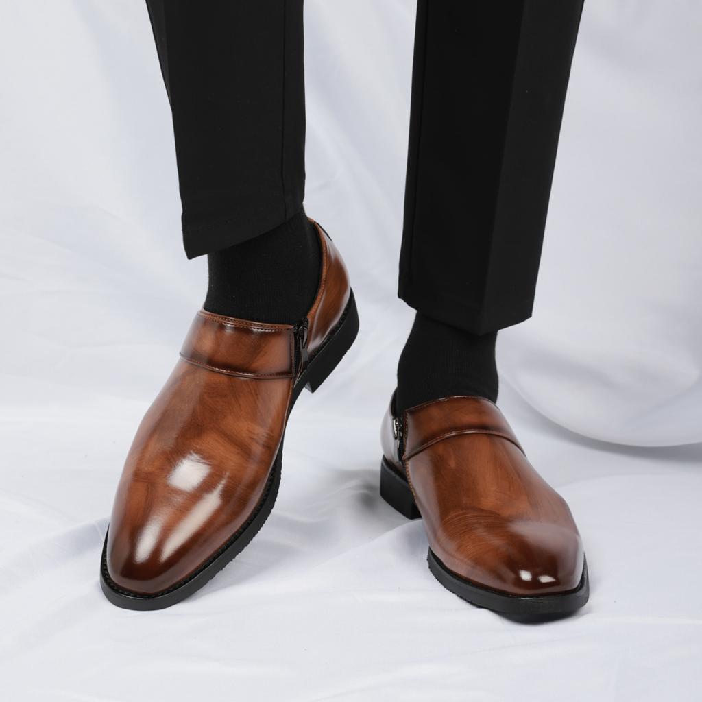 New Purple Formal Shoes for Man Pointed-Toe Men's Dress Shoes Comfortable Slip-On Social Shoes Male Zapatos De Vestir Hombre
