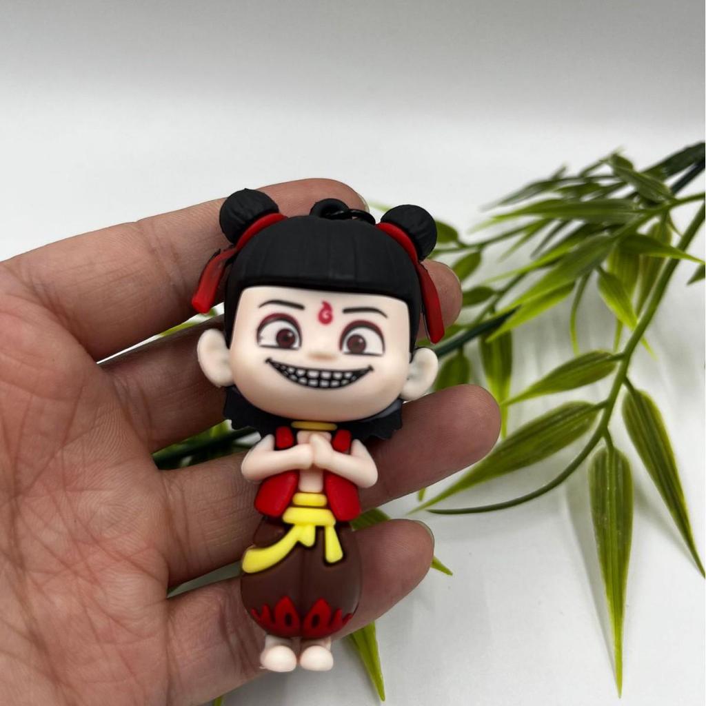 Nezha: Birth of the Demon Child 3D Keychain - Trendy Ao Bing Figurine Backpack Decoration Gift
