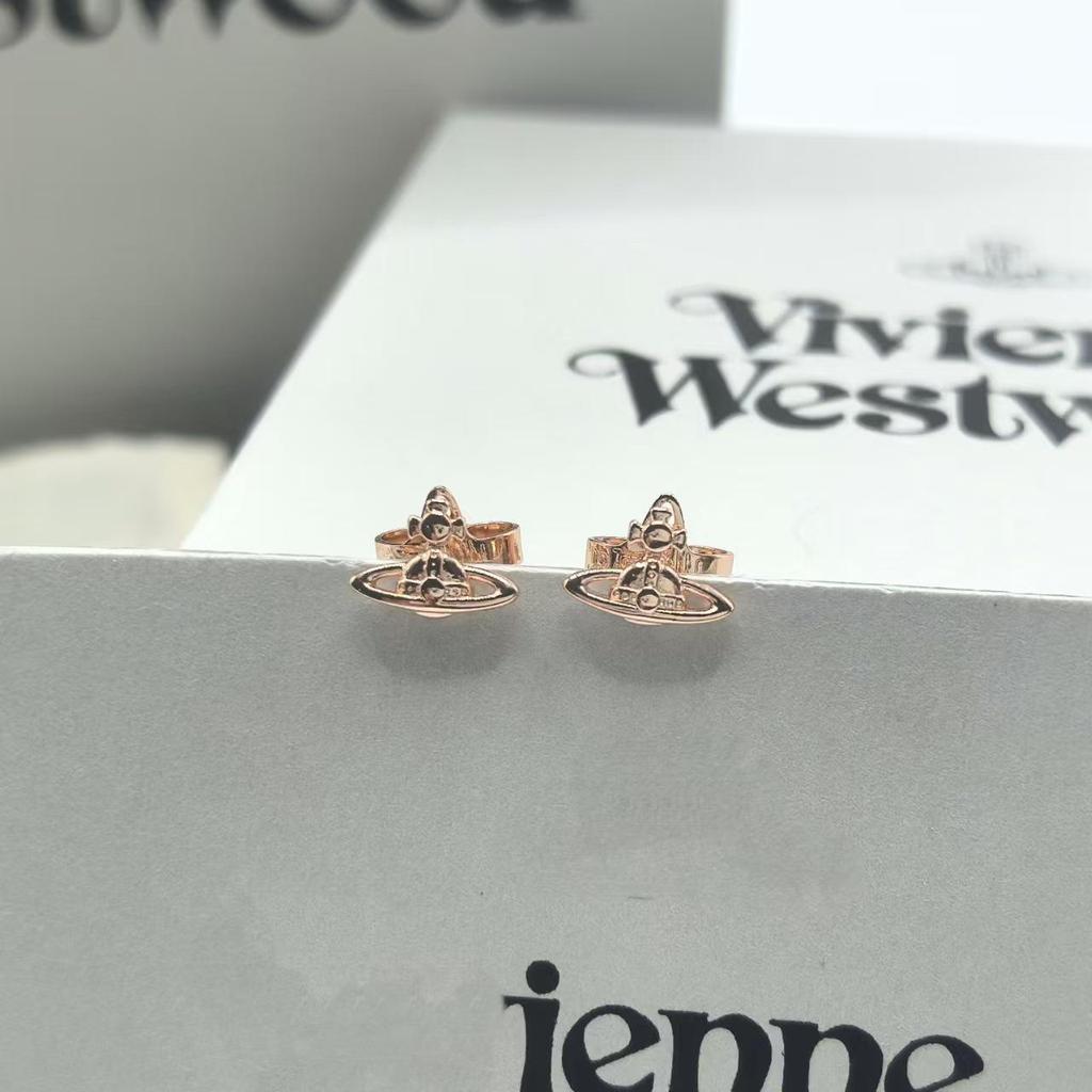 Empress Dowager Cixi Glossy Saturn Mini Stud Earrings: Elegant, Simple Design for Women