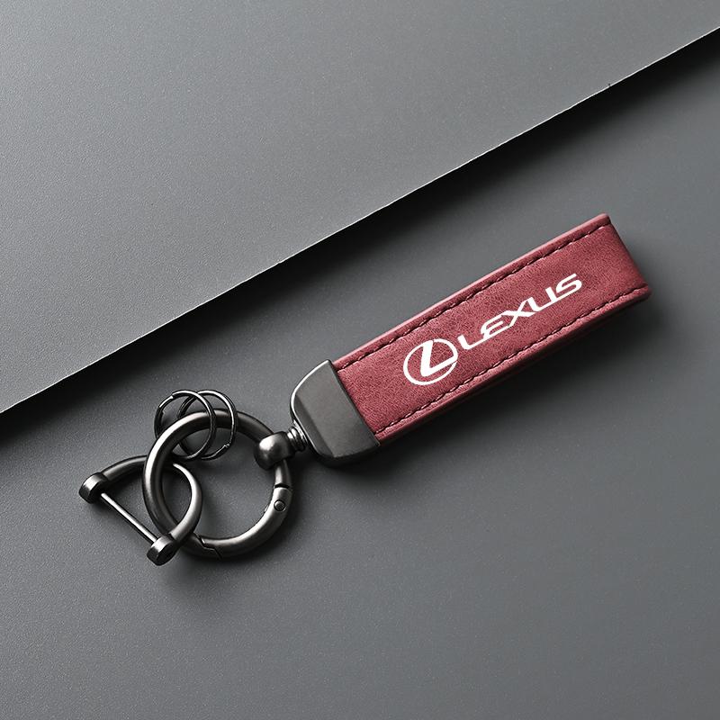 Leather Car Logo Keychain Key Chains Rings Pendant For Lexus GS F Sport 350 Ct200h Uvx 250h Nx 300h Rx Auto Keyring Accessories