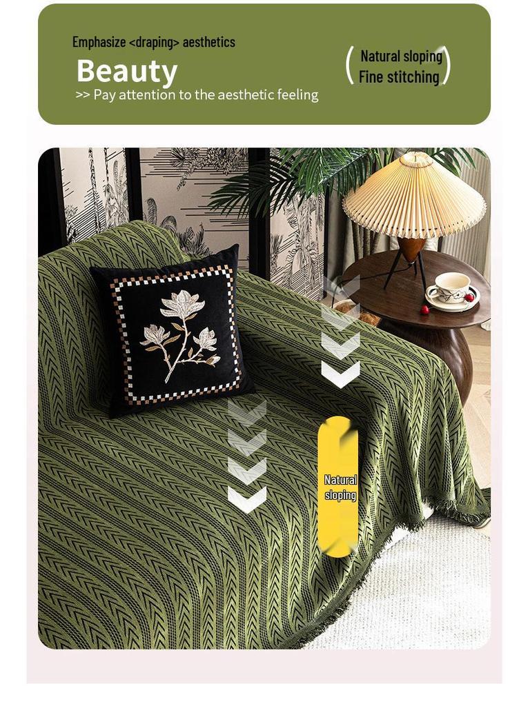 Chenille Cat-Scratch Resistant Sofa Throw - All-Season, High-End Feel, Fully Wrapped, Dirt-Resistant Blanket Cover