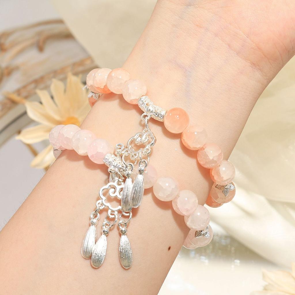 New Chinese style auspicious cloud tassel gradual change glazed bracelet women's summer niche fresh jewelry scenic spot live broadcast