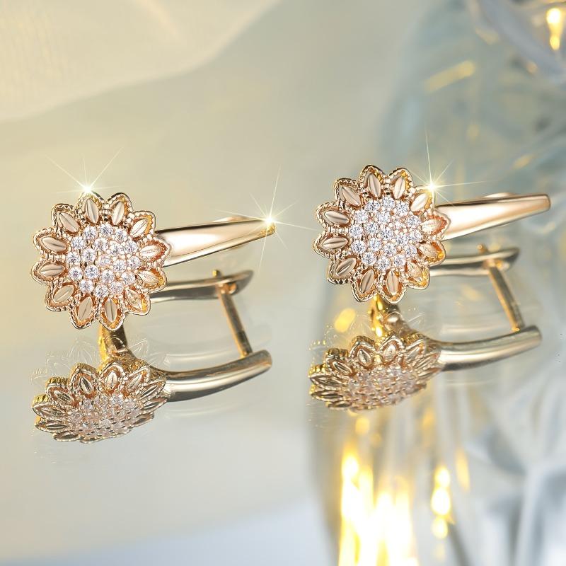Classic Cute Personality Inlaid Zircon Earrings for Women Fashion Luxury Wedding Vintage Zircon Bridal Accessories
