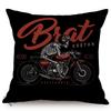 Vintage Motorcycle Club New York Motor Race Funky Throw Pillow Case Black Letter Print Live Fast Die Young Sofa Cushion Cover