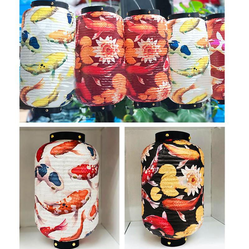 Japanese Lucky Koi Fish Lantern Waterproof Cloth Mid-Autumn Festival Decor Lanterns Cuisine Sushi Izakaya Advertising Sign