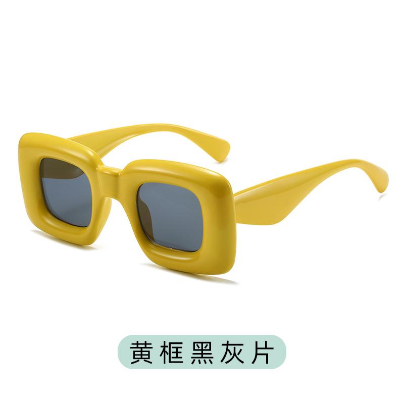 Funny Y2K Square Candy Color Women Sunglasses Shades UV400 Fashion Brand Designer Boys Girls Red Yellow Unique Glasses
