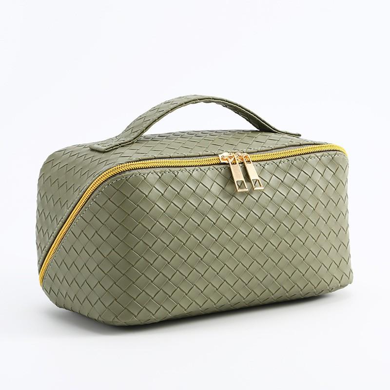 Bolsa Tejida Impermeable de Gran Capacidad para Maquillaje y Viaje para Mujeres