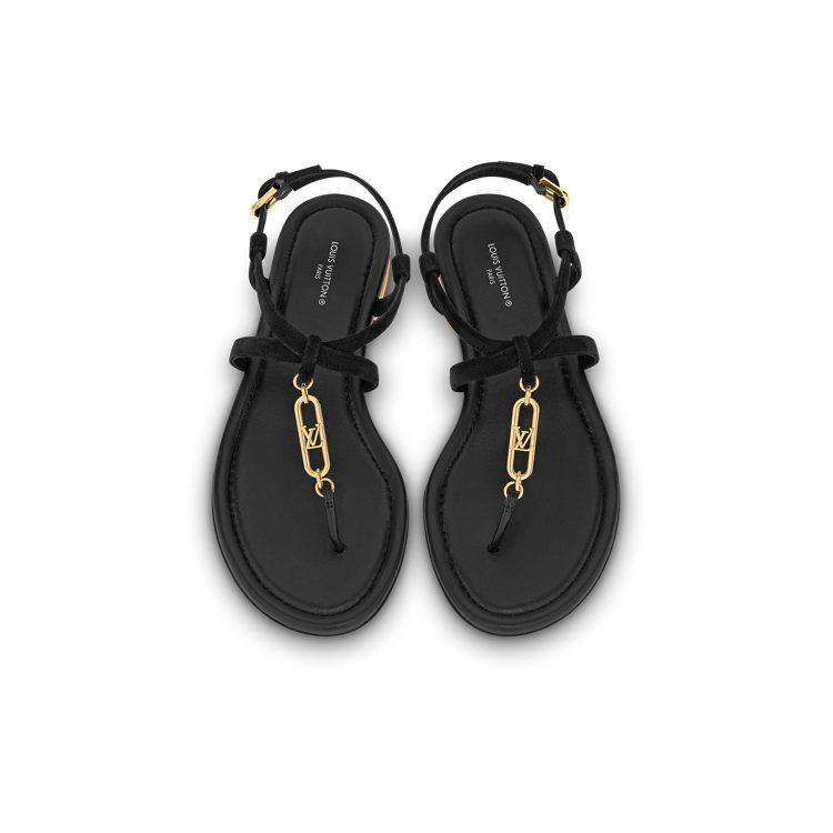 Louis Vuitton Dita One Strap Sandals Women's Black 1ABGT5