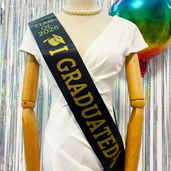 Graduation Ribbon Letter Print Adjustable Length Class of 2026 Celebration Ribbon Ceremony Outfit Accessory