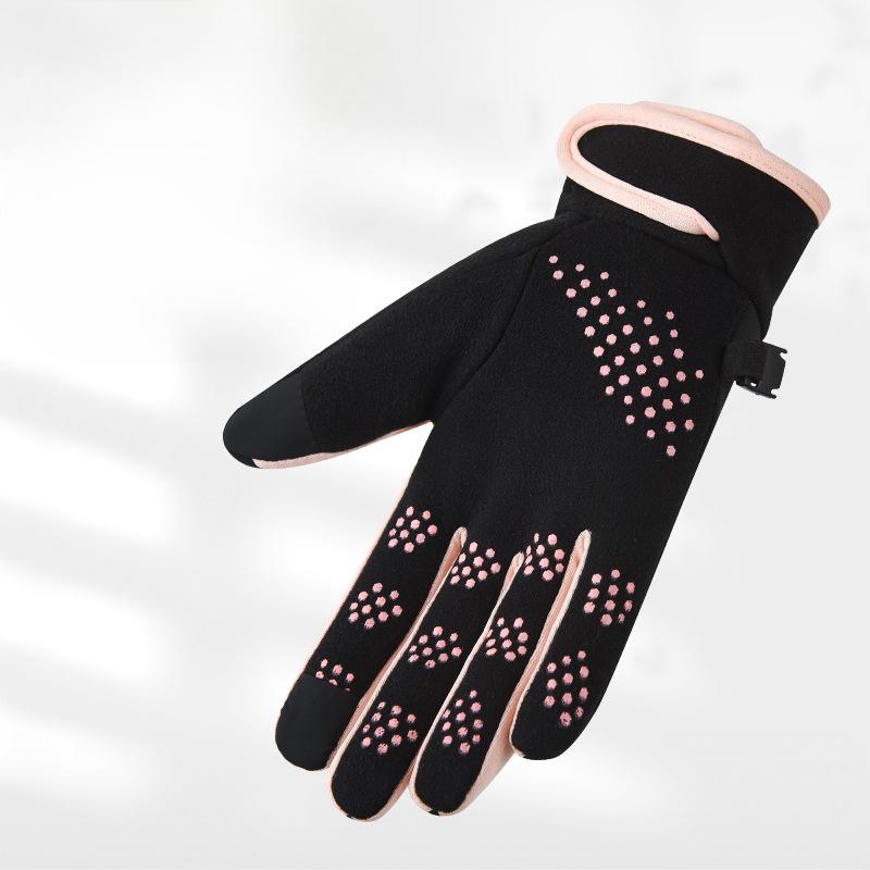 Men and Women Same Style Plush Warm Gloves for Winter Cold and Windproof Outdoor Sports Anti Slip Touch Screen Riding Gloves