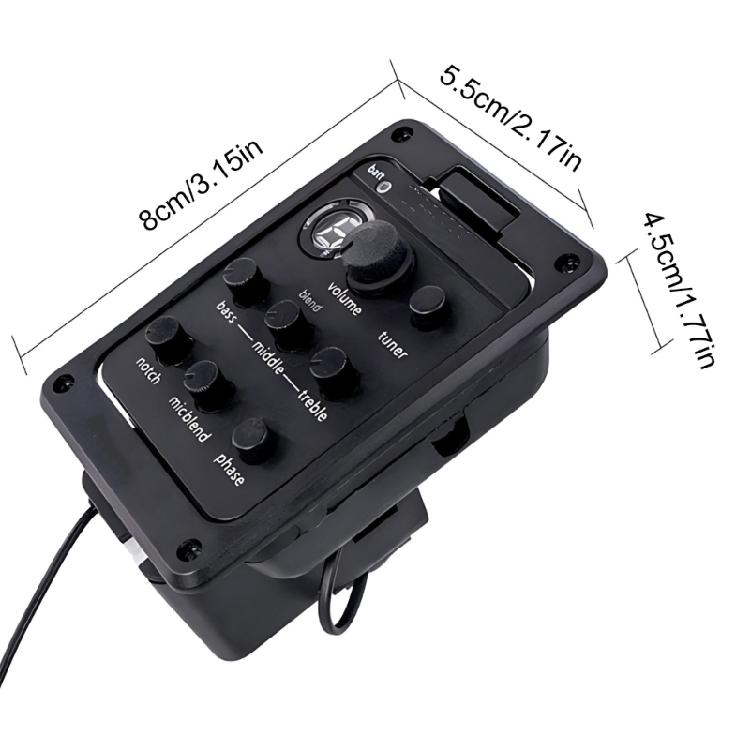 301 Pickup 4 Band Acoustic Guitar Pickup with Tuner Double Model Guitar Preamp Tuner Piezo Pickup Guitar Accessories