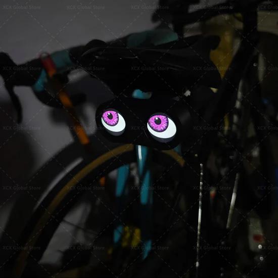 Smart Bike Tail Light Devil Eyes Bicycle Rear Light Waterproof Bike Motorcycle Acc Led For Night Riding With Type C Rechargeable