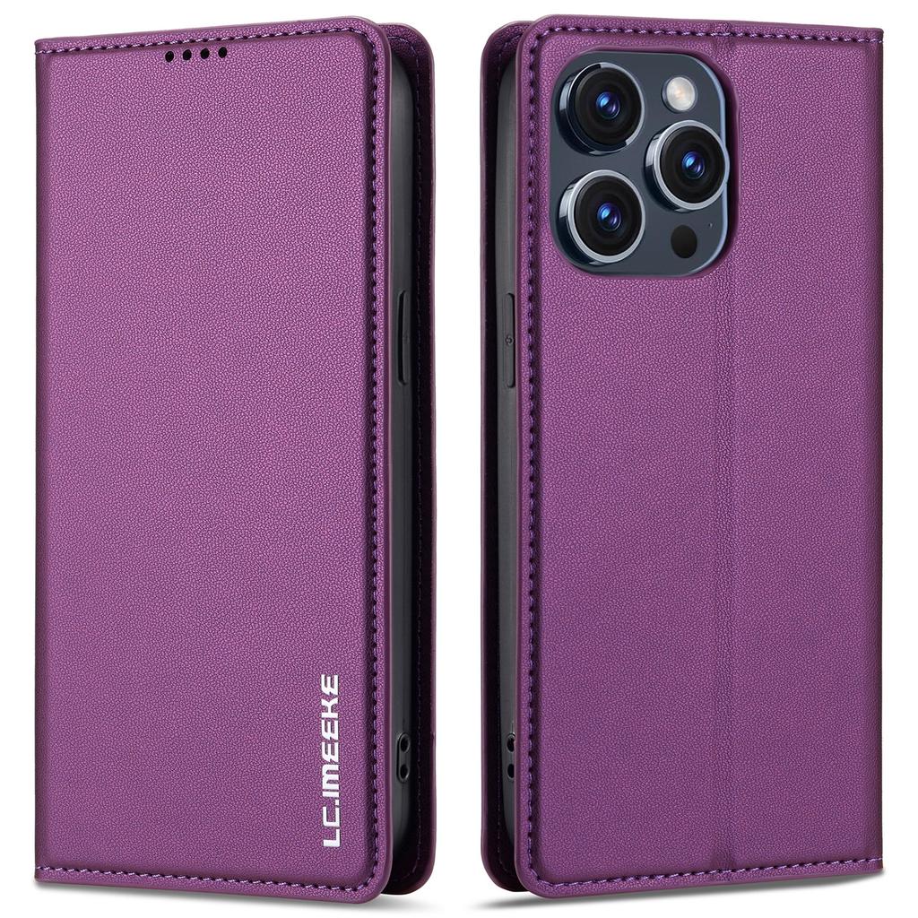 LC.IMEEKE L1 Series for iPhone 15 Pro Max Case PU Leather Wallet Stand Protective Phone Cover