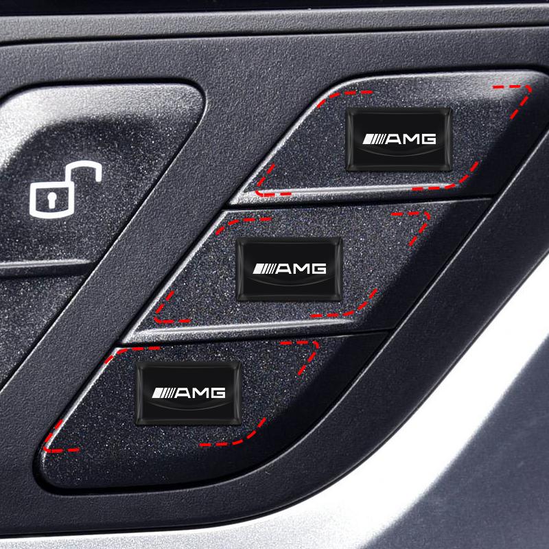 2/5/10Pcs Carbon Fiber Steering Wheel Car Logo Emblem 3D Stickers For Mercedes Benz AMG GLE GLS GLC CLA GLB ML C500 C200 C300 W204 W206 W205 W212 W203