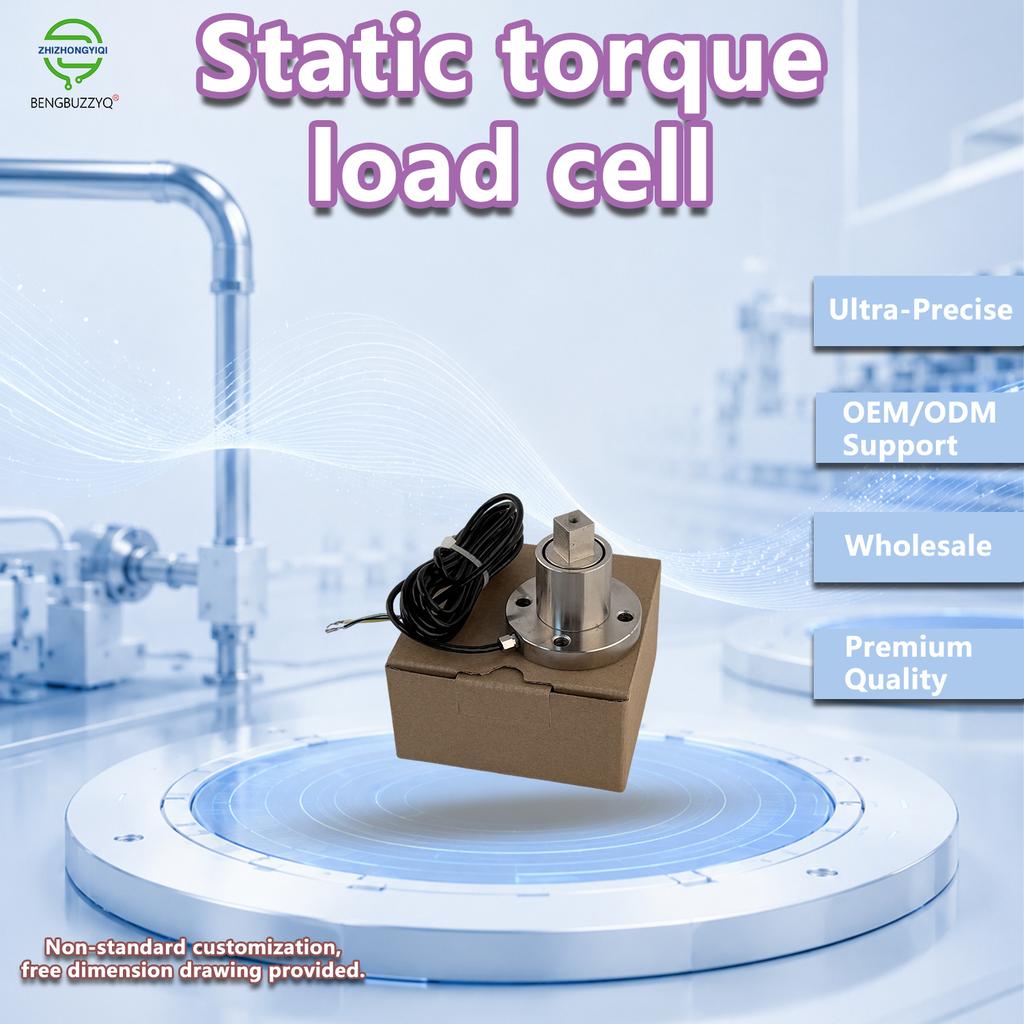 Square Head Static Torque Sensor High Sensitivity 2.0mV/V Flange Torque Measurement Tool for Industrial Automation