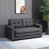 Sleeper Sofa Folding Sofa 2-Seater Fabric Sofa Sofa Bed Sofa with Sleep Function Sofa Set Linen-Touch Rubberwood Gray 147.5 x 75 x 85 cm