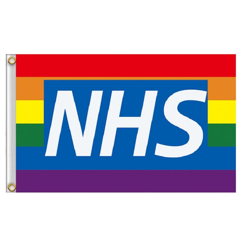 Premium Quality Thank You Nhs Flag In Red Blue White And Rainbow 3x5 Feet