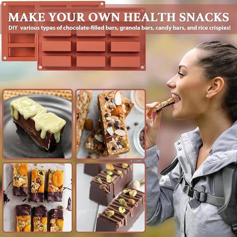 Forma na čokoládovou tyčinku s 12 mřížkami pro pečení energetických tyčinek, proteinových tyčinek, lanýžů, brownies, kukuřičného chleba, cheesecake, mýdla, máslová forma