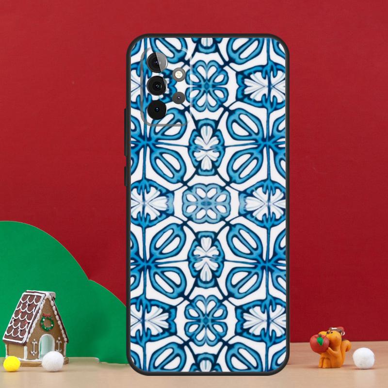 Kwadratowe Tureckie Płytki Kwiatowe Etui Dla Samsung Galaxy A55 A52 A32 A12 A33 A06 A16 A26 A36 A56 A15 A53 A13 A34 A54 A14 A17