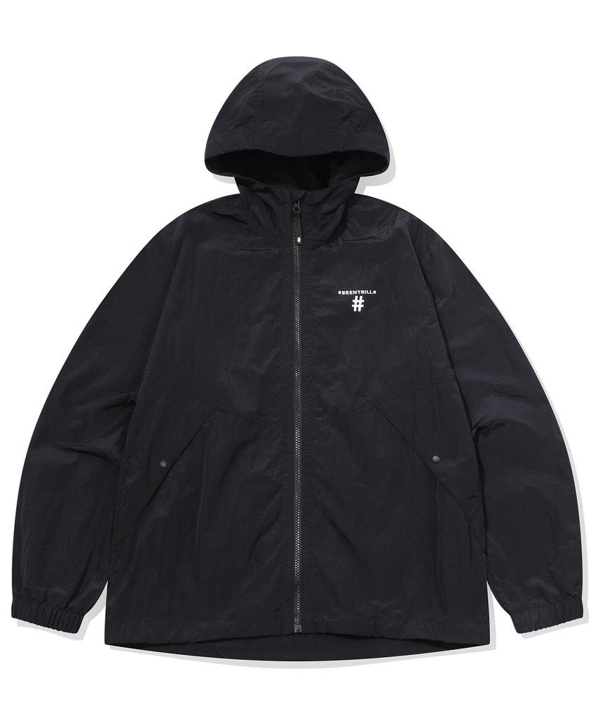 Beentrill Essential Light Woven Summer Windbreaker (Black)