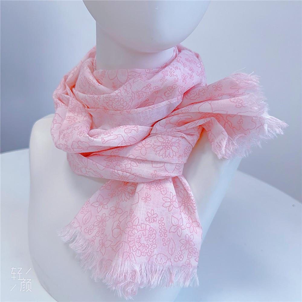 

Spring and Summer New Thin Breathable 100% Cotton Floral Scarf Women s Sunscreen Shawl Versatile Japanese Floral Scarves 50x170cm
