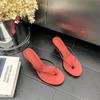 Women'S Shoes French Style Vintage High Heel Toe Post Sandals Women'Ssummer Block Heel Outdoor Wearsandals Slippers Flip Flops