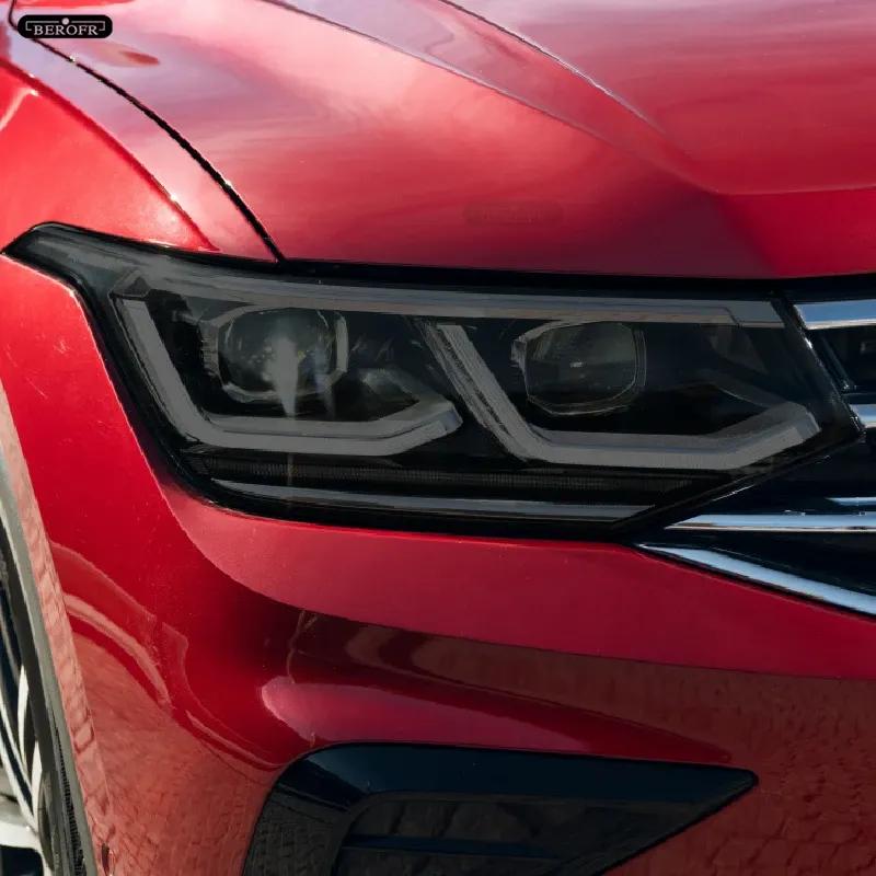 Car Headlight Protective Tint Film Smoke Black Transparent TPU Sticker For Volkswagen VW Tiguan R Line Facelift