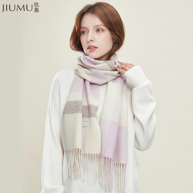 JIUMU Women's Pure Wool Knitted Scarf