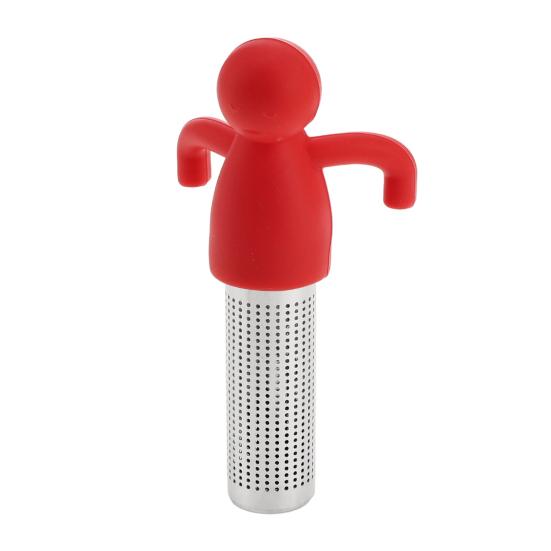 Figure-Shaped Silicone Tea Infuser Flexible Heat-Resistant Tea Strainer for Loose Leaf Easy-Clean Filter for Home Office Novelty Tea Accessory