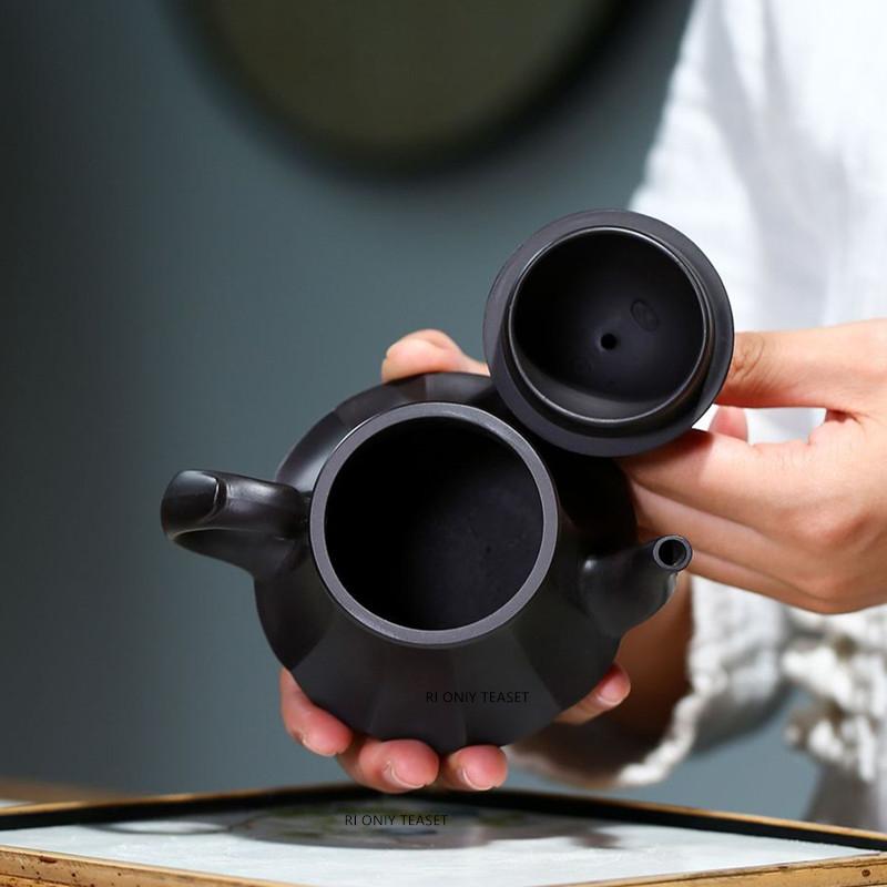 190ml Yixing Purple Clay Teapots Raw Ore Black Mud Tea Pot Creative Handmade Kettle Chinese Famous Zisha Teaware Customized