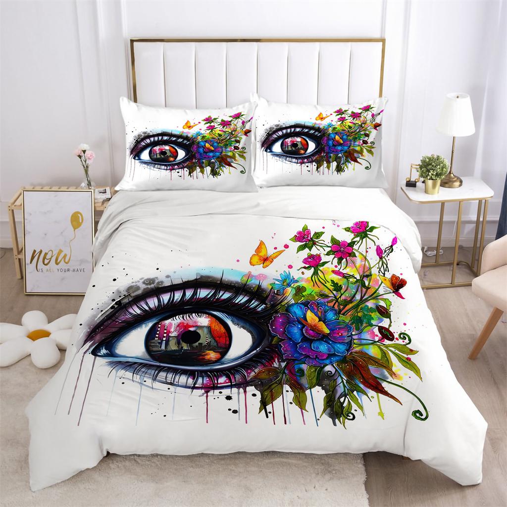 Quilt Cover Set Eye Butterfly Home Bedclothes Quilt Comforter Cover Set Pillowcase