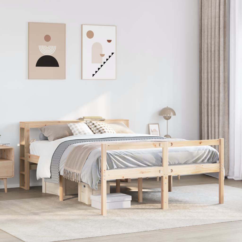 Senior Bed with Headboard 120 x 190 cm Solid Pine Wood