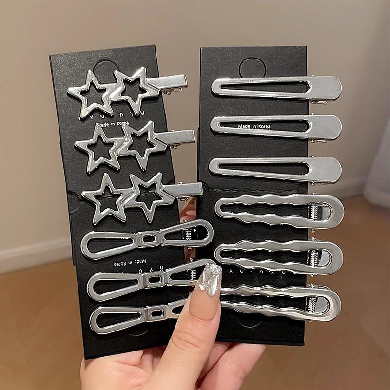 3Pcs Silver Y2k Hair Clips for Women Elegant Metal Duckbill Clip Girls Hairpins Side Bangs Barrettes Girls Hair Accessories