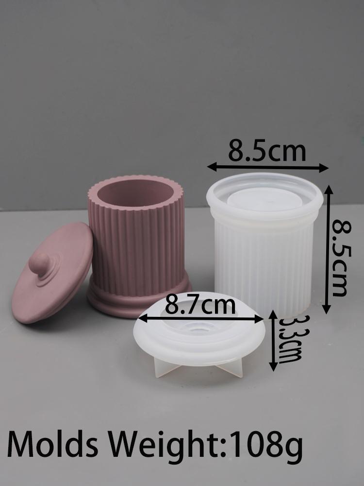 

Новая полосатая банка силиконовая форма с крышкой DIY Римская колонна ароматическая свеча чашка цилиндрическая коробка для хранения подарков для рукоделия домашний декор расходные материалы