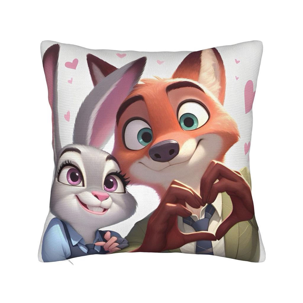 Zootopia 2 Animated Film Square Pillow Cases Buddy Cop Comedy Cushion Covers Creative Zipper Decor Pillowcase for Sofa 45*45cm