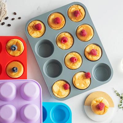 12 Holes Silicone Baking Mold for Baking 3D Bakeware Chocolate Round Sphere Mold Cupcake Pan Cake DIY Muffin Kitchen Tool