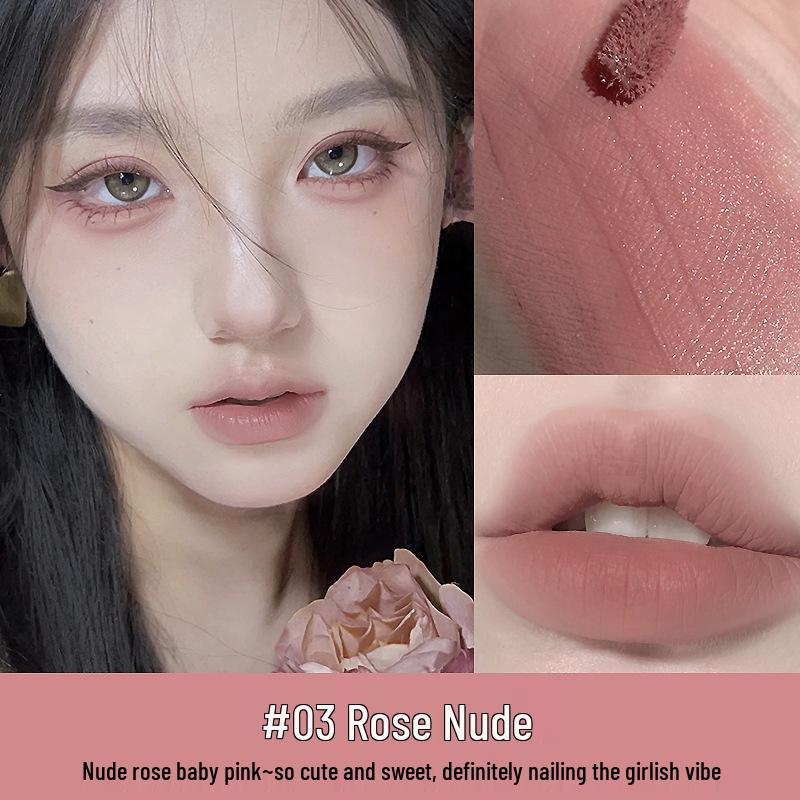MKlNG PRETTY Velvet Matte Lip Glaze: Non-Stick, Soft Mist Lip Mud for Students