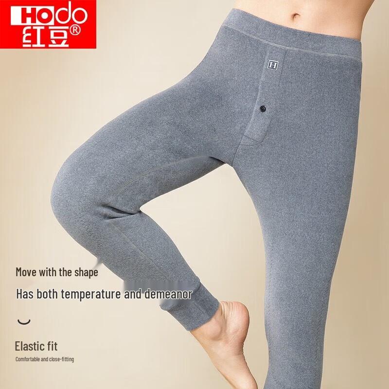 Hodo Men's Fleece-Lined Thermal Pants with Wool Knee Patch