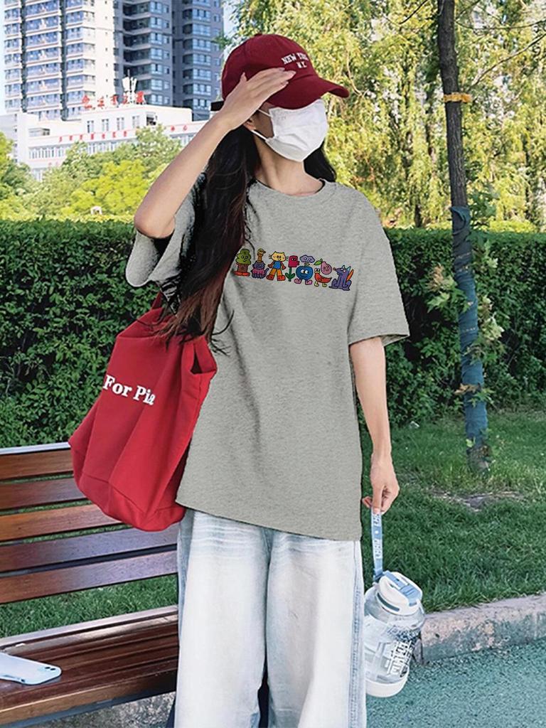 2026 Pure Cotton Short-Sleeve T-Shirt for Women - Loose, Slimming, High-End Summer Style
