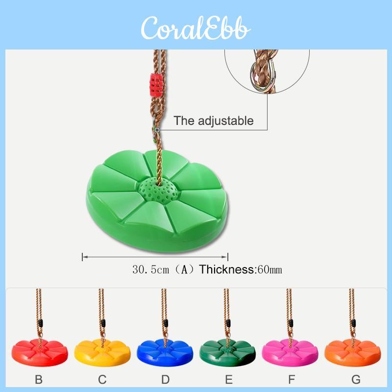 Baby Plastic Swing With Petal Design And Hanging Rope For Toddler Playroom Use