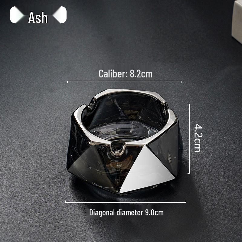 Compact Glass Ashtray for Hotel Rooms, Bedrooms, and Bathrooms