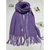 New Ins Versatile Atmosphere Solid Color Dog Tooth Edge Imitation Cashmere Scarf Thickened Large Version Scarf Shawl